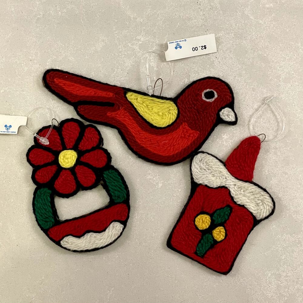 NWT Disney Huichol Mexican Yarn Folk Art Ornaments